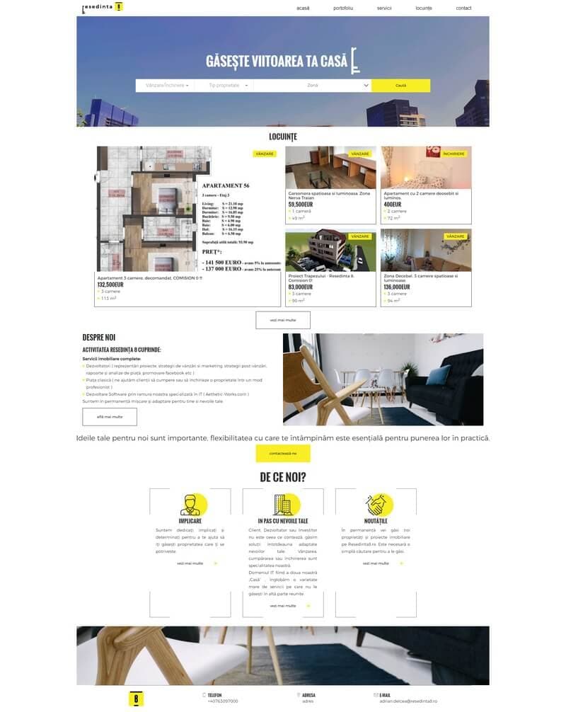 Resedinta8 is the first template created for Vaunt clients.