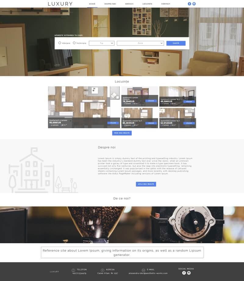 Luxury is the second default template for Vaunt clients.